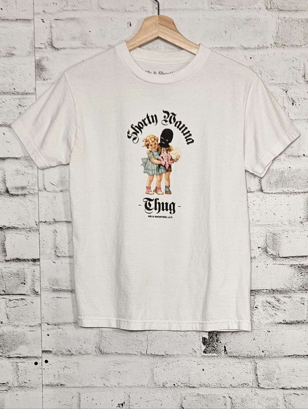 40s & Shorties Shorty Wanna Thug Graphic T Shirt White Small